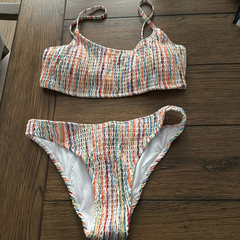 Colorful striped bikini
